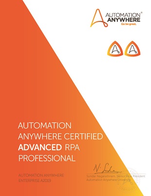 Automation Anywhere Certified Advanced RPA Professional
